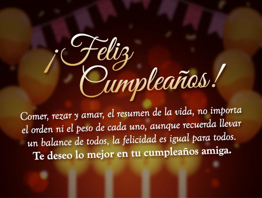 mensaje de felicitaciones y cumpleaños para amiga